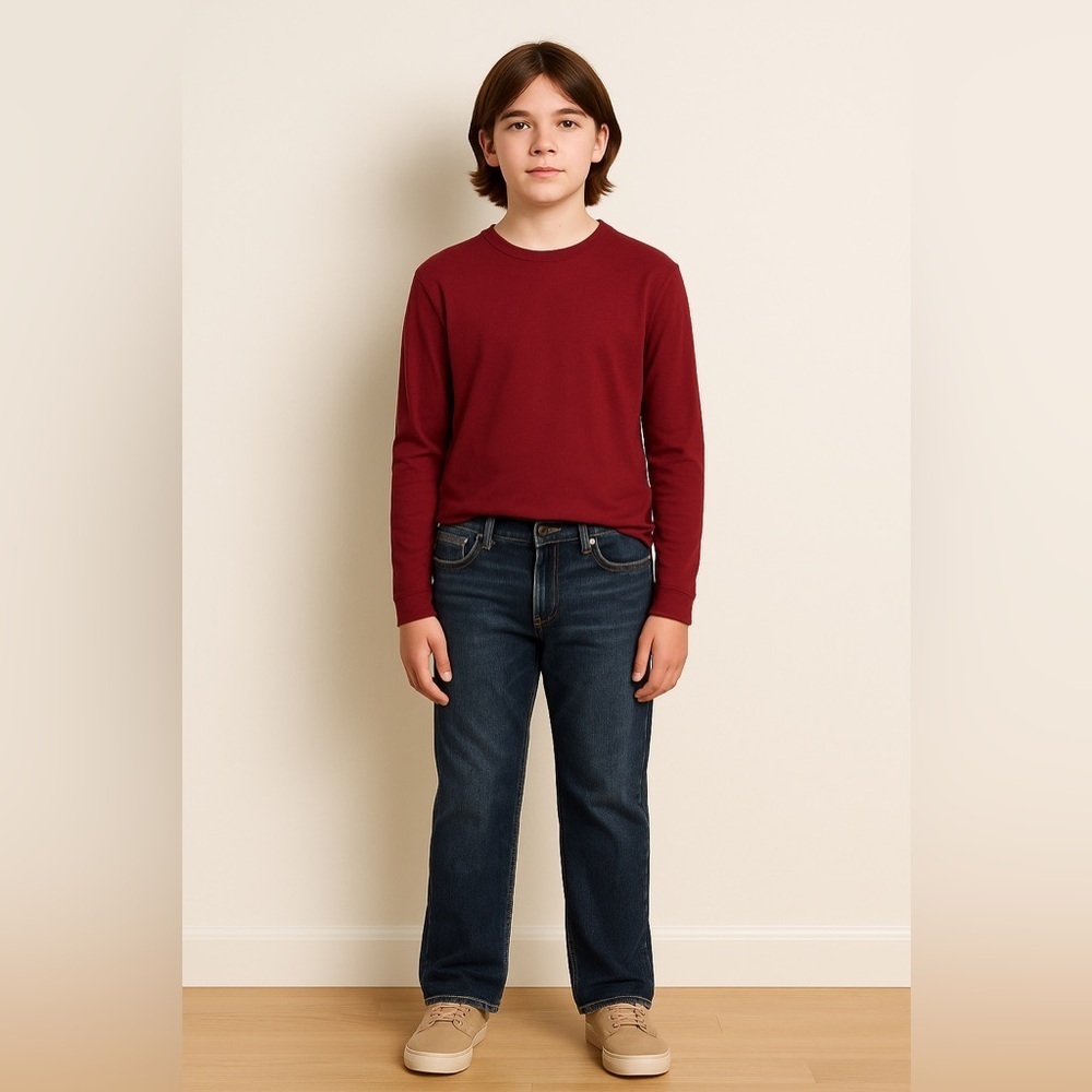 Cherokee Blue Denim Jeans Straight-Leg Classic